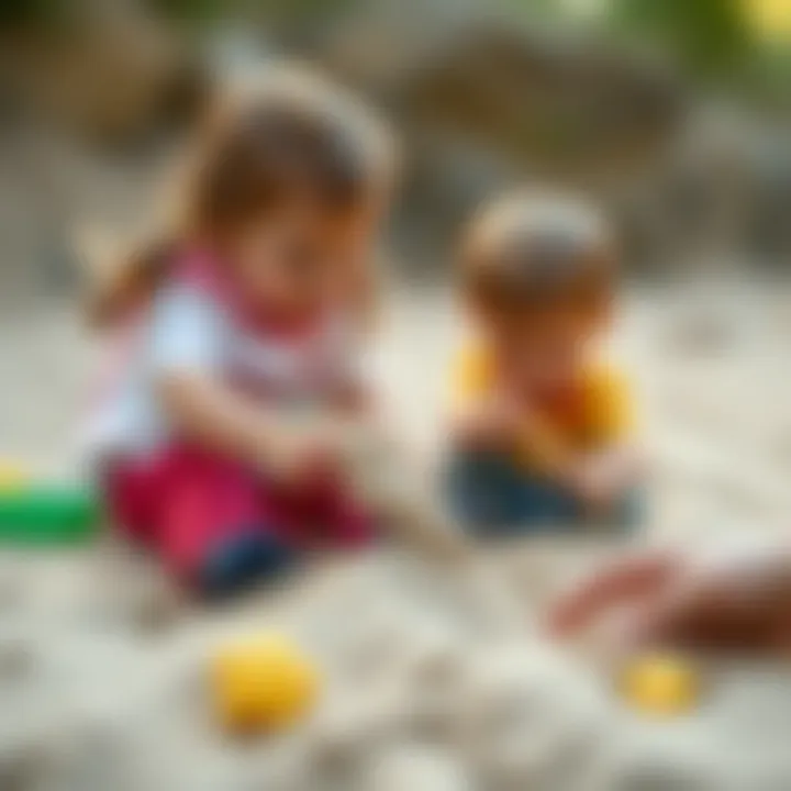 Educational benefits of sand play depicted through activity