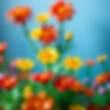 Colorful Lego flower arrangements showcasing creativity