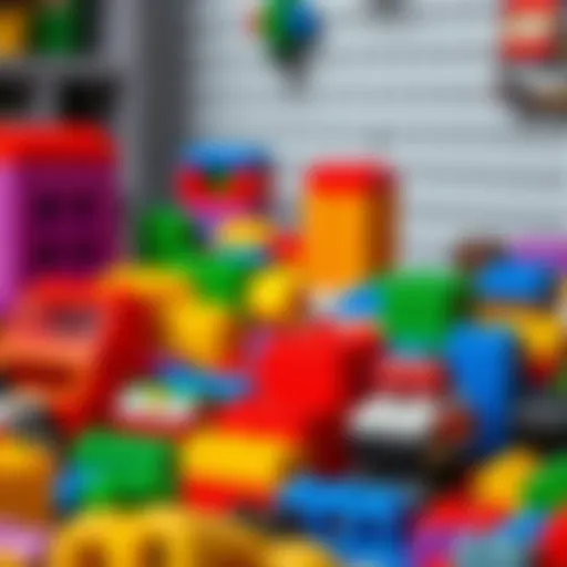 Colorful Lego bricks arranged creatively