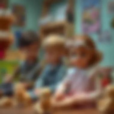 Children engaging in creative play with mannequin dolls