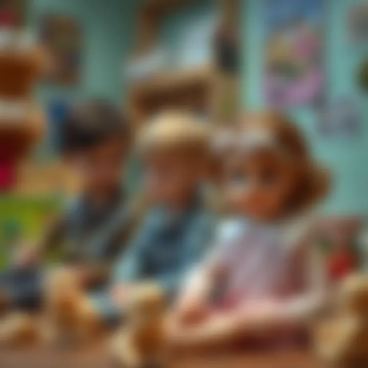 Children engaging in creative play with mannequin dolls