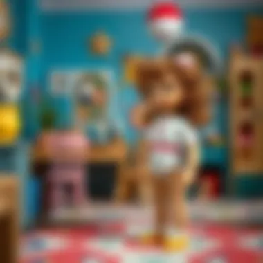 A classic mannequin doll in a child's playroom