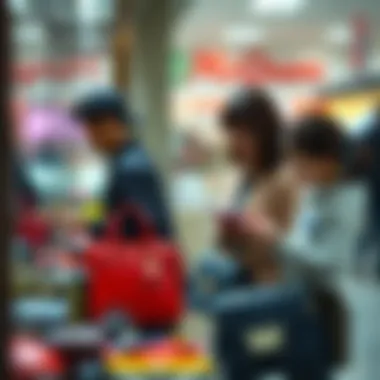 A family selecting McQueen bags, emphasizing the decision-making process