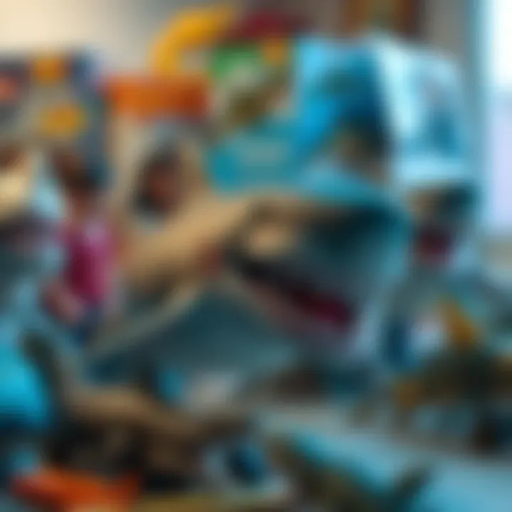 Parents choosing megalodon toys for their children