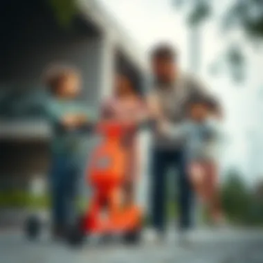 A family discussing the benefits of Mı scooters for children.