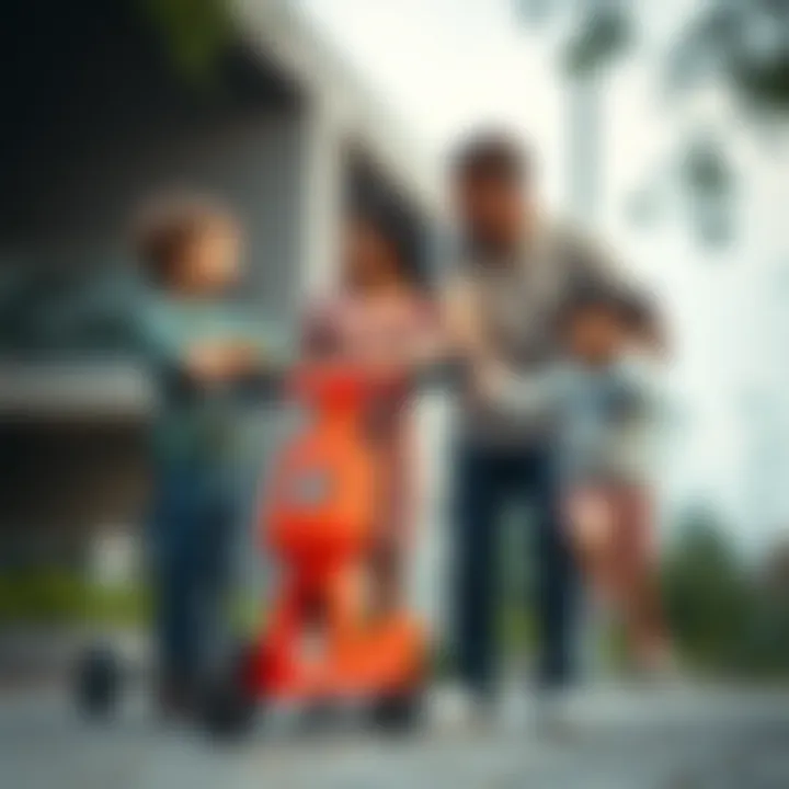 A family discussing the benefits of Mı scooters for children.