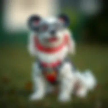 Charming dog with Mickey Mouse accessories