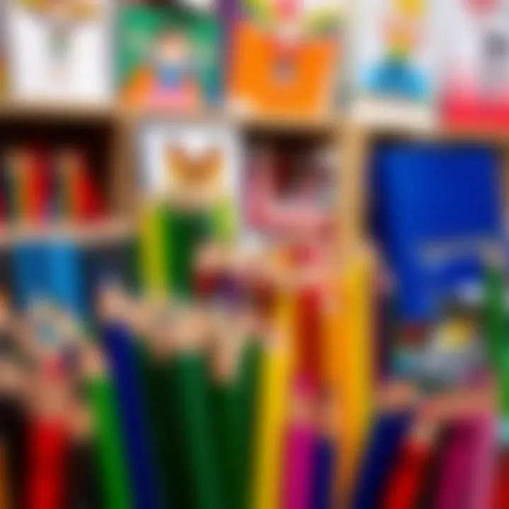 Artistic creations made with Migros colored pencils displayed proudly