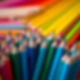 Vibrant assortment of Migros colored pencils arranged beautifully