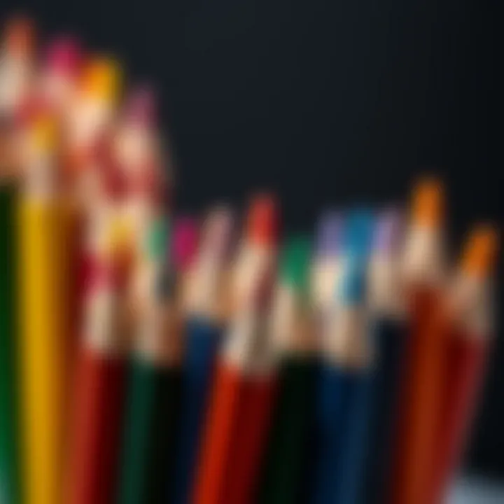 Close-up of Migros colored pencils showcasing their quality and design