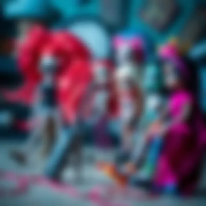 A creative arrangement of Monster High dolls that reflects children's developmental engagement