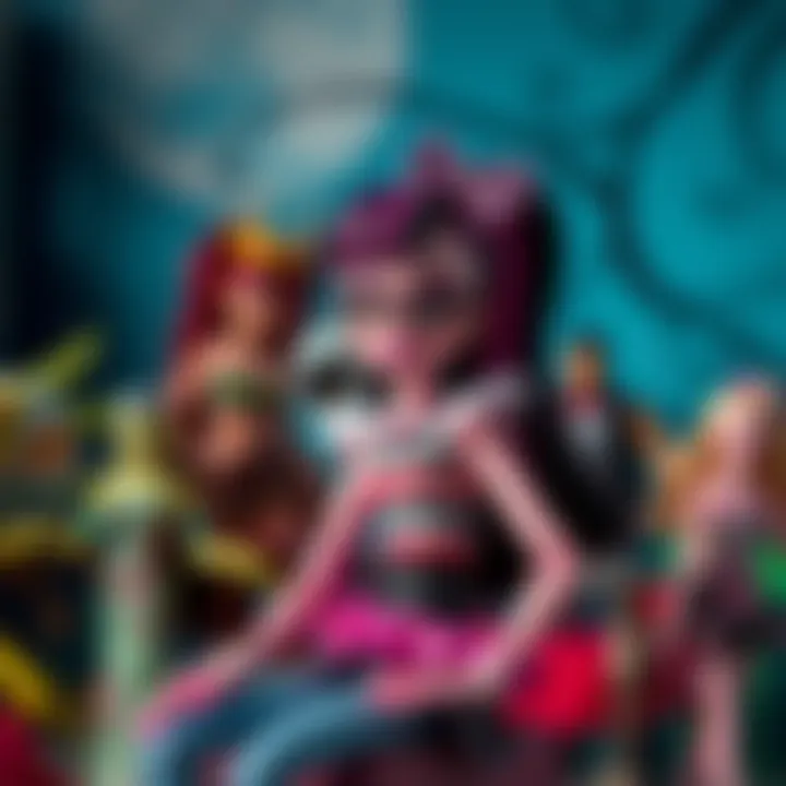 Collection of Monster High toys featuring Draculaura in various poses