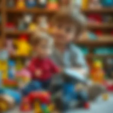 Parents selecting toys for child development