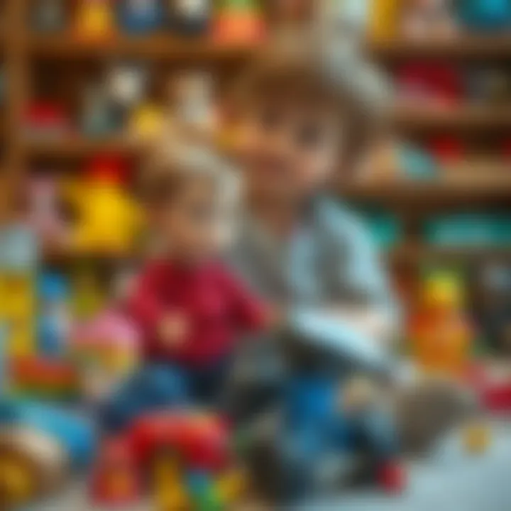 Parents selecting toys for child development