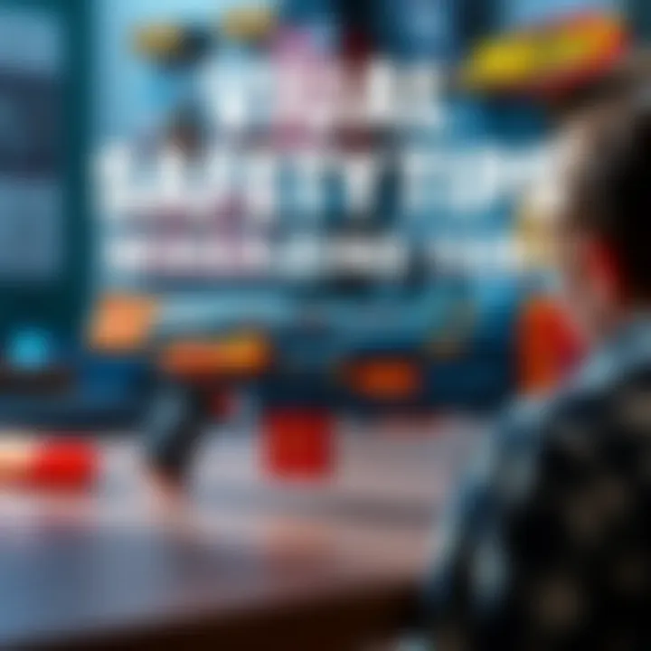 Safety tips for using Nerf magazines displayed visually