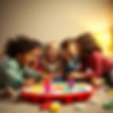 Children laughing while playing Twister