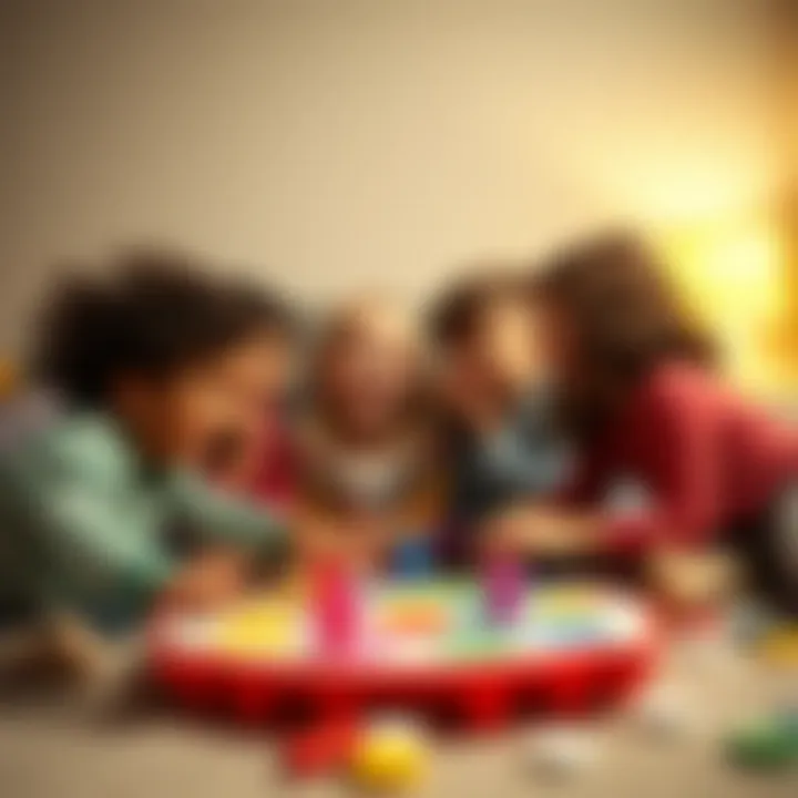 Children laughing while playing Twister