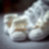 Close-up of newborn shoes showcasing soft materials and proper fit