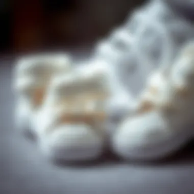 Close-up of newborn shoes showcasing soft materials and proper fit