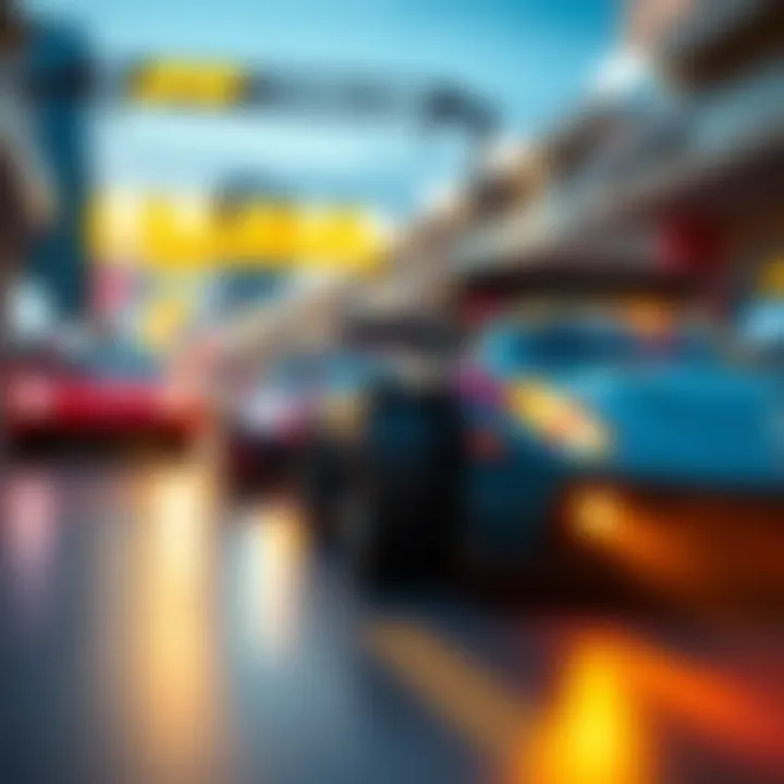 A captivating scene from an online car racing game showcasing vibrant graphics and exciting gameplay.