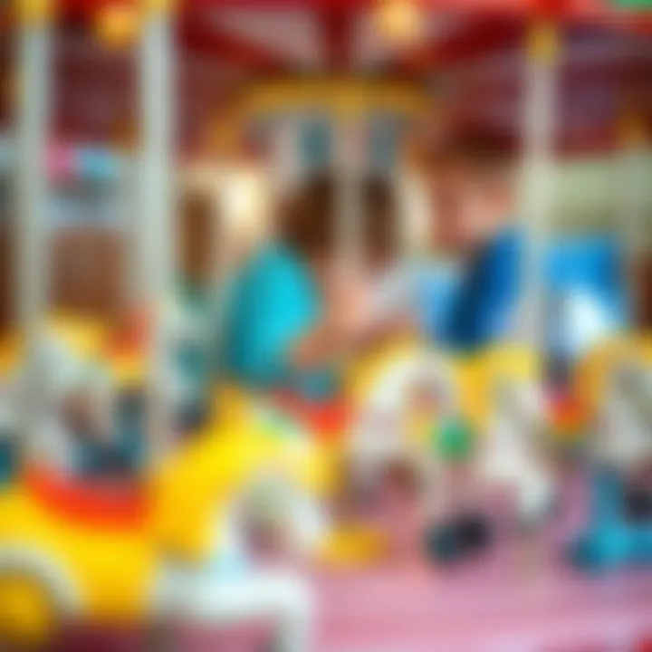 Children engaged in play with carousel toys, fostering creativity and imagination.