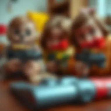 Children engaging in imaginative play with toy guns