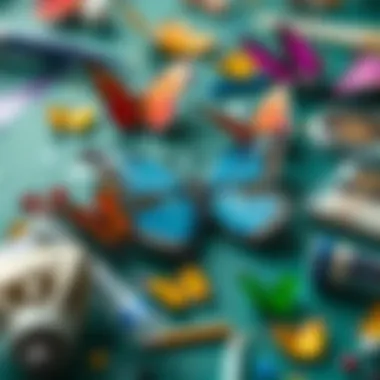 Various painting materials for butterfly art