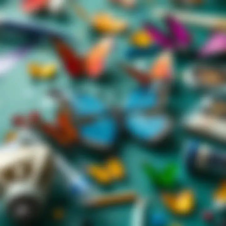 Various painting materials for butterfly art