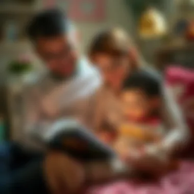 Bonding Moments: Reading Together Illustration of a parent reading a baby book