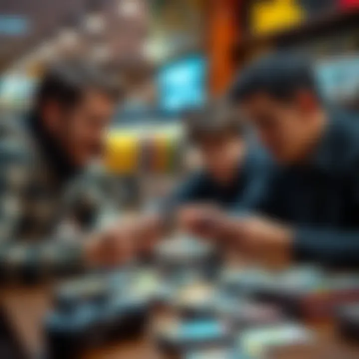 Parents selecting gamer cards for their children