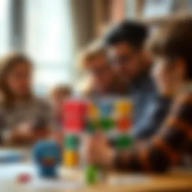 Parents and educators discussing the cube's applications