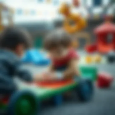 A conceptual image illustrating the connection between play design and child development