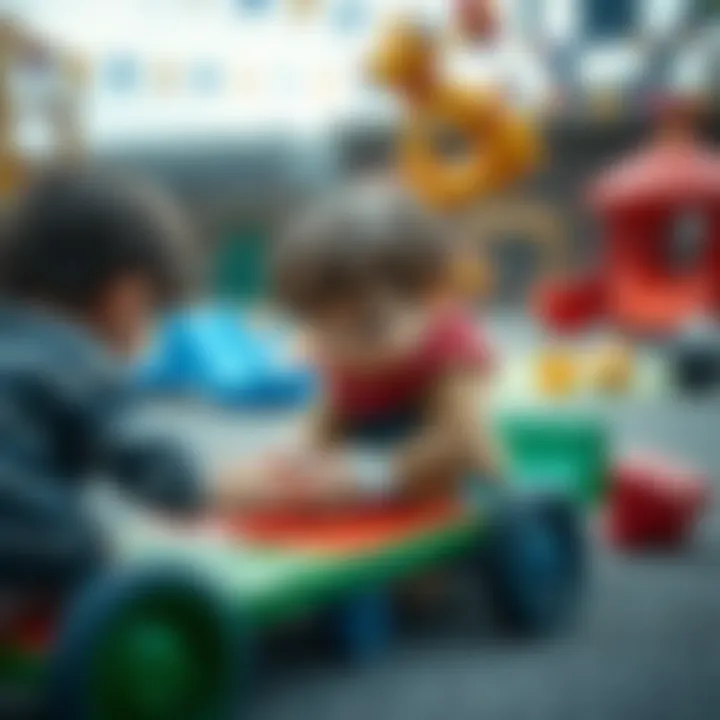 A conceptual image illustrating the connection between play design and child development