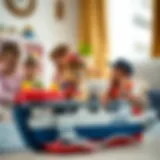 Paw Patrol ship in action with children playing