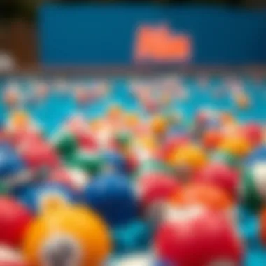 Colorful Pilsan pool balls scattered across a pool