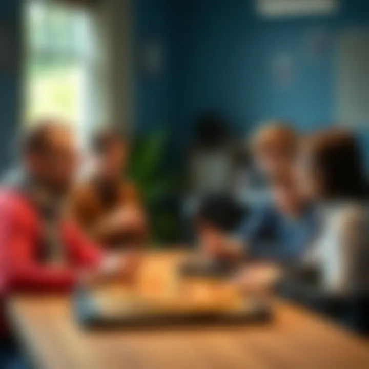 Parents and teachers discussing the benefits of educational games