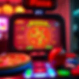 Colorful pizza game interface with vibrant graphics