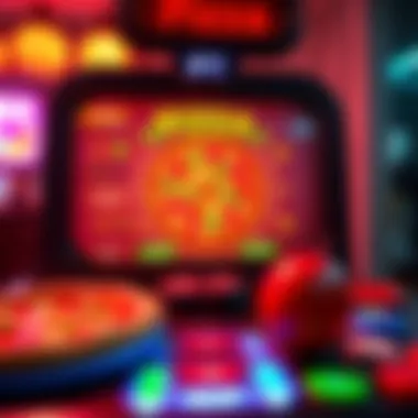 Colorful pizza game interface with vibrant graphics