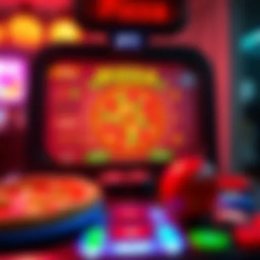 Colorful pizza game interface with vibrant graphics