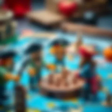 A vibrant representation of playful pirate characters engaging in a board game setting