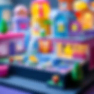 A colorful Polly Pocket micro playset showcasing various themes.