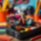 Colorful and organized pencil case filled with art supplies