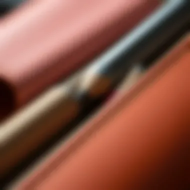 Close-up of high-quality materials used in crafting pencil cases