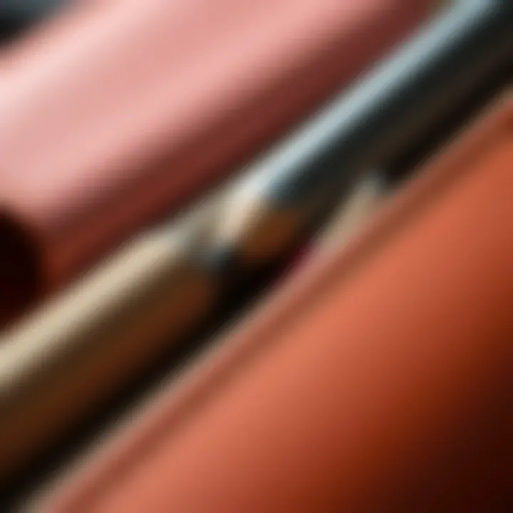 Close-up of high-quality materials used in crafting pencil cases