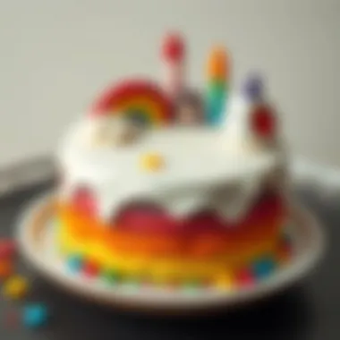 Cheerful Rainbow Cake for Kids Rainbow cake with playful designs