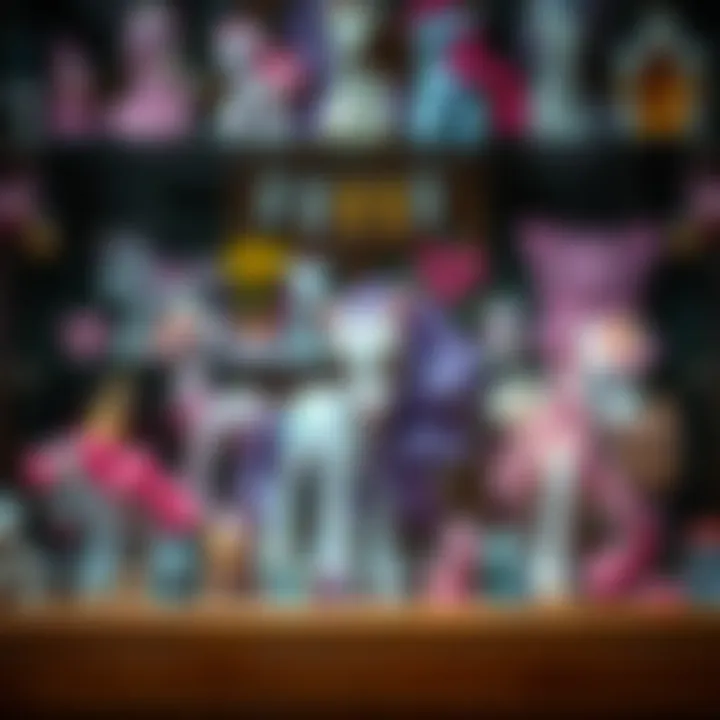 Collector's display of rare My Little Pony items