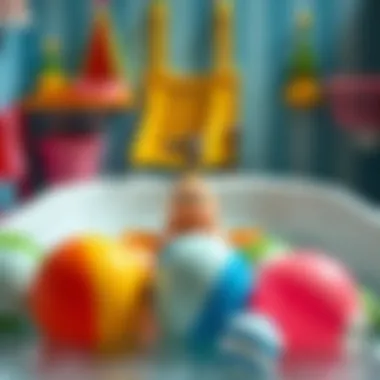 Safe bath time setup with bath balls