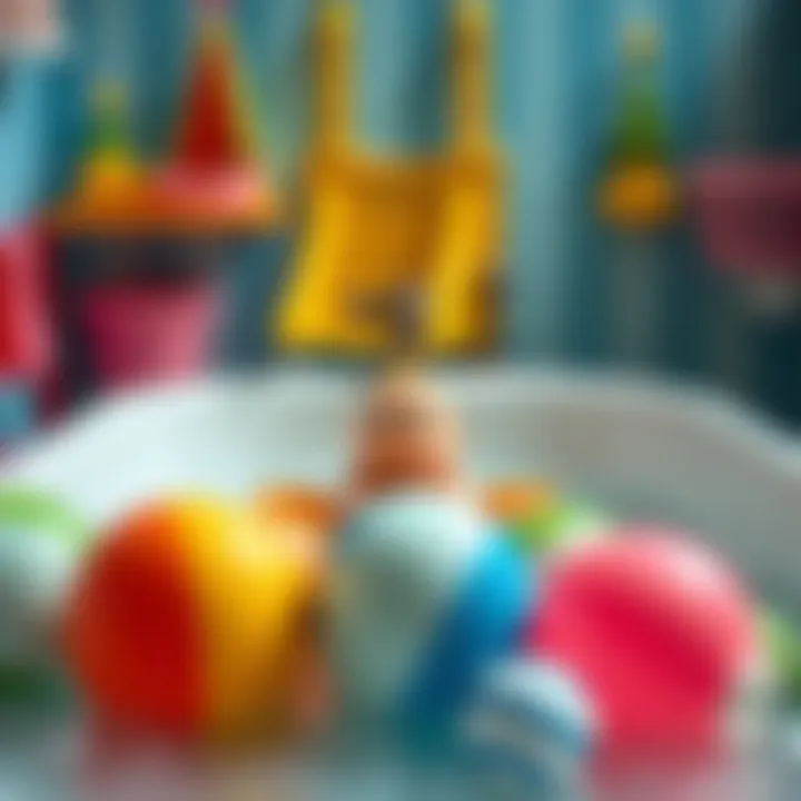 Safe bath time setup with bath balls