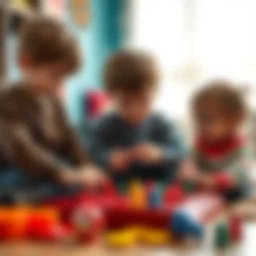 Engagement in Counting Play Illustration of children engaged in a playful counting game.