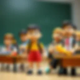 Excited children preparing for school